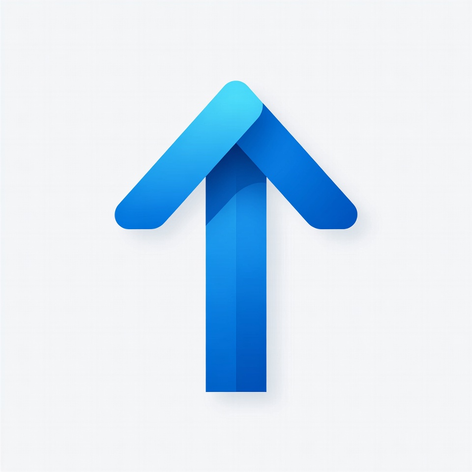 Blue arrow shape pointing up Blue arrow shape pointing up