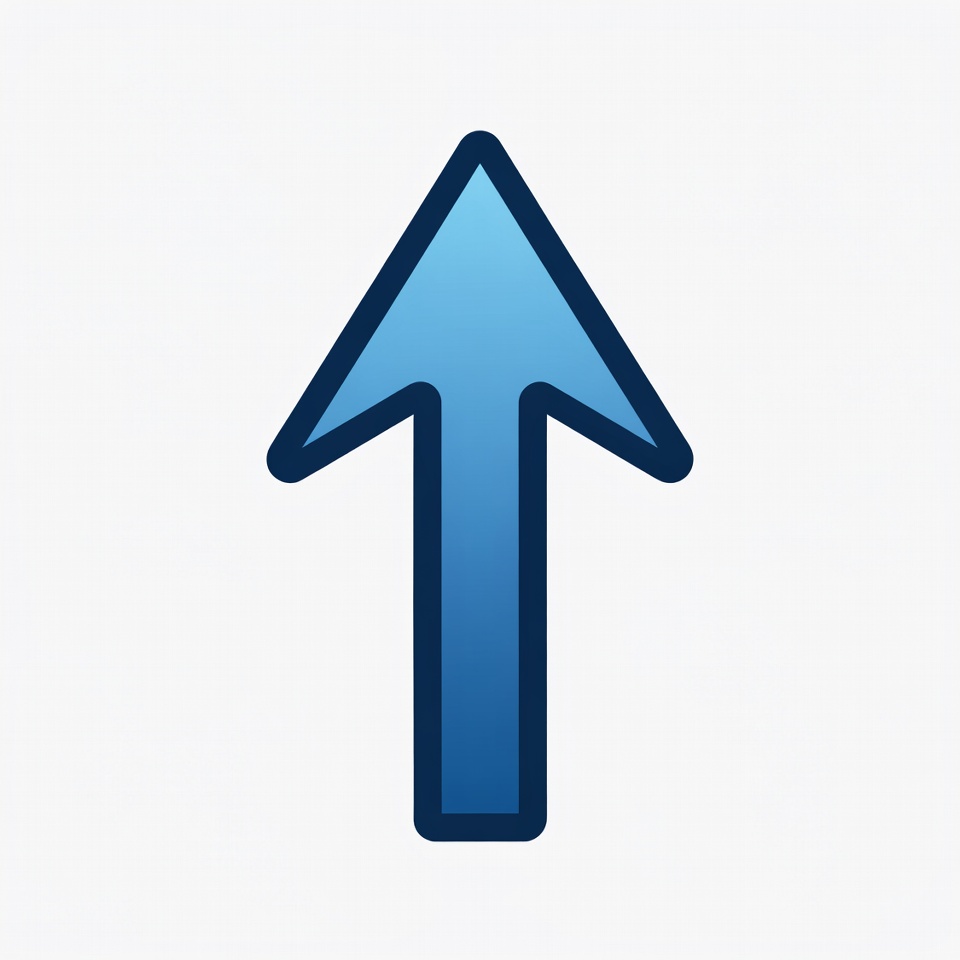 Blue arrow pointing up direction Blue arrow pointing up direction
