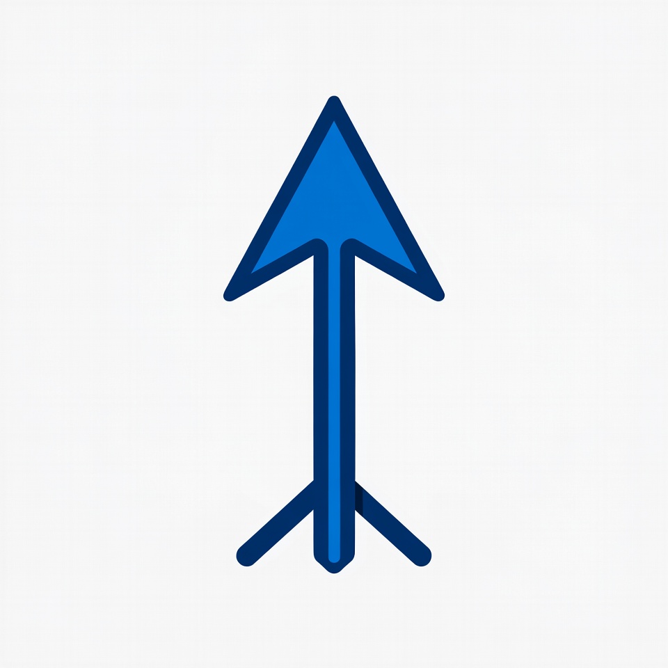 Blue arrow symbol pointing upwards Blue arrow symbol pointing upwards
