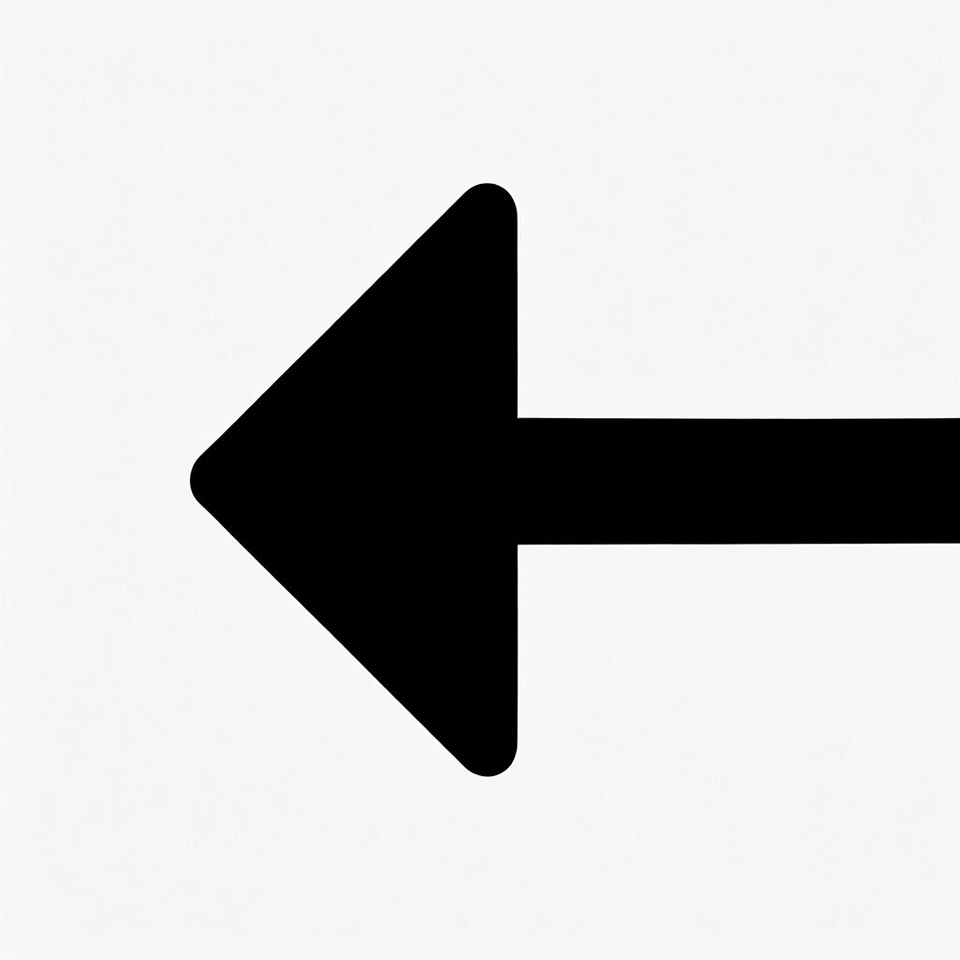 Arrow pointing to the left in black Arrow pointing to the left in black