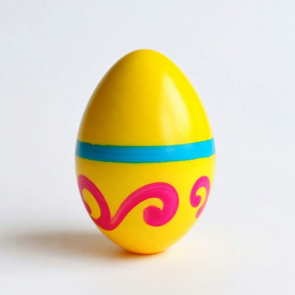 Bright yellow egg with designs Bright yellow egg with designs