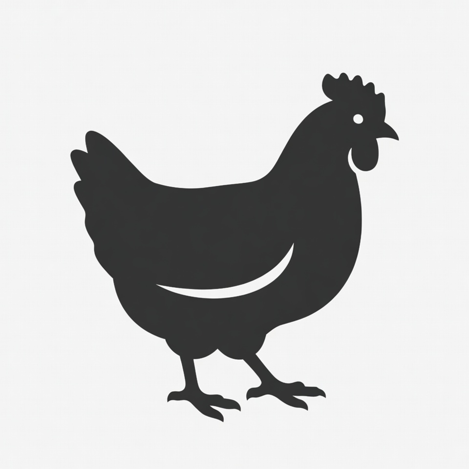 Chicken outline on white background Chicken outline on white background