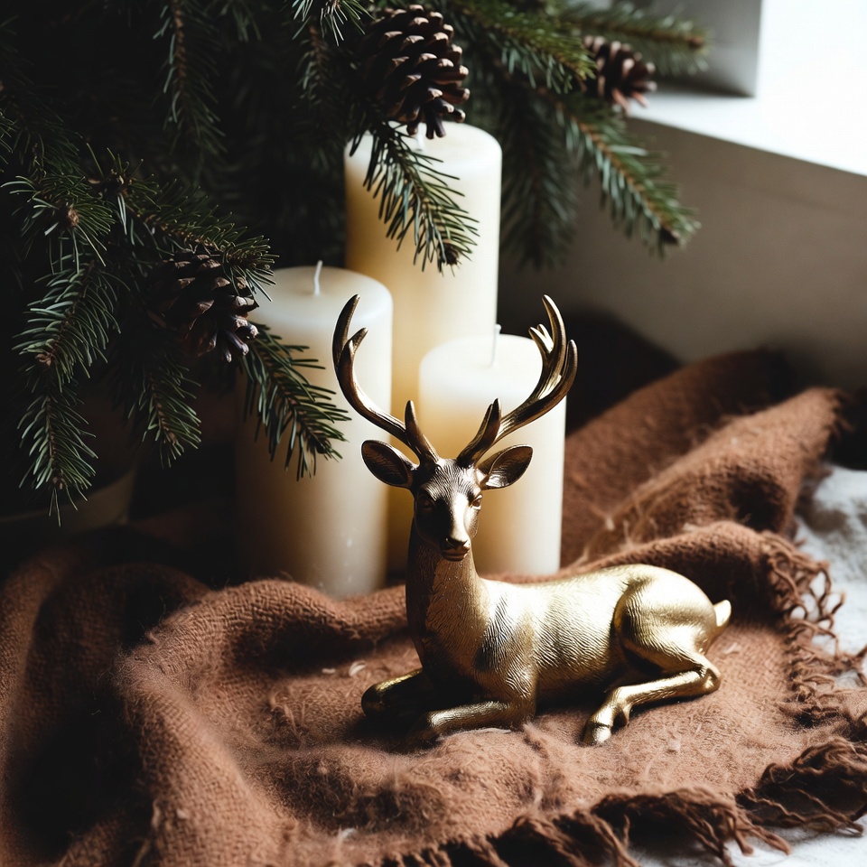 Decorative reindeer by candles Decorative reindeer by candles