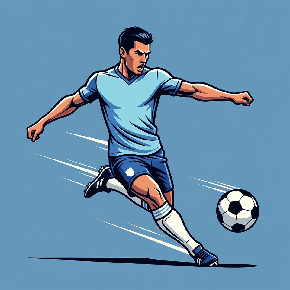 Soccer player kicking a ball Soccer player kicking a ball