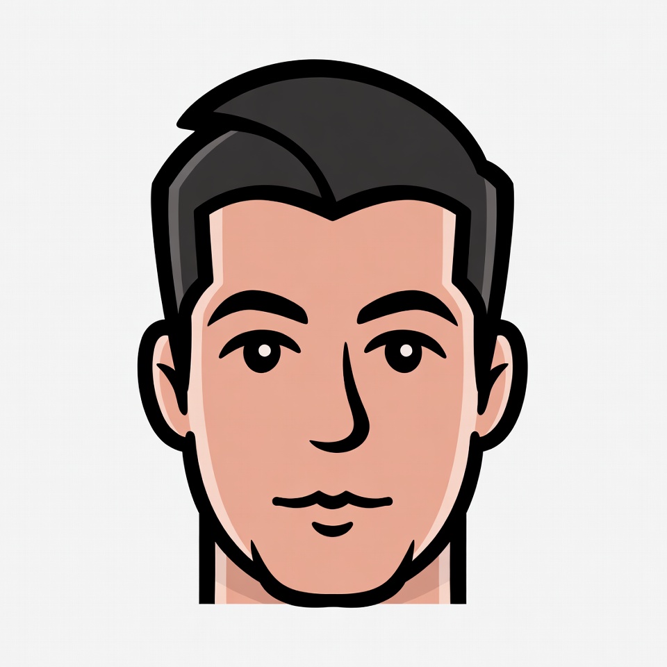 Simple cartoon face of a man Simple cartoon face of a man