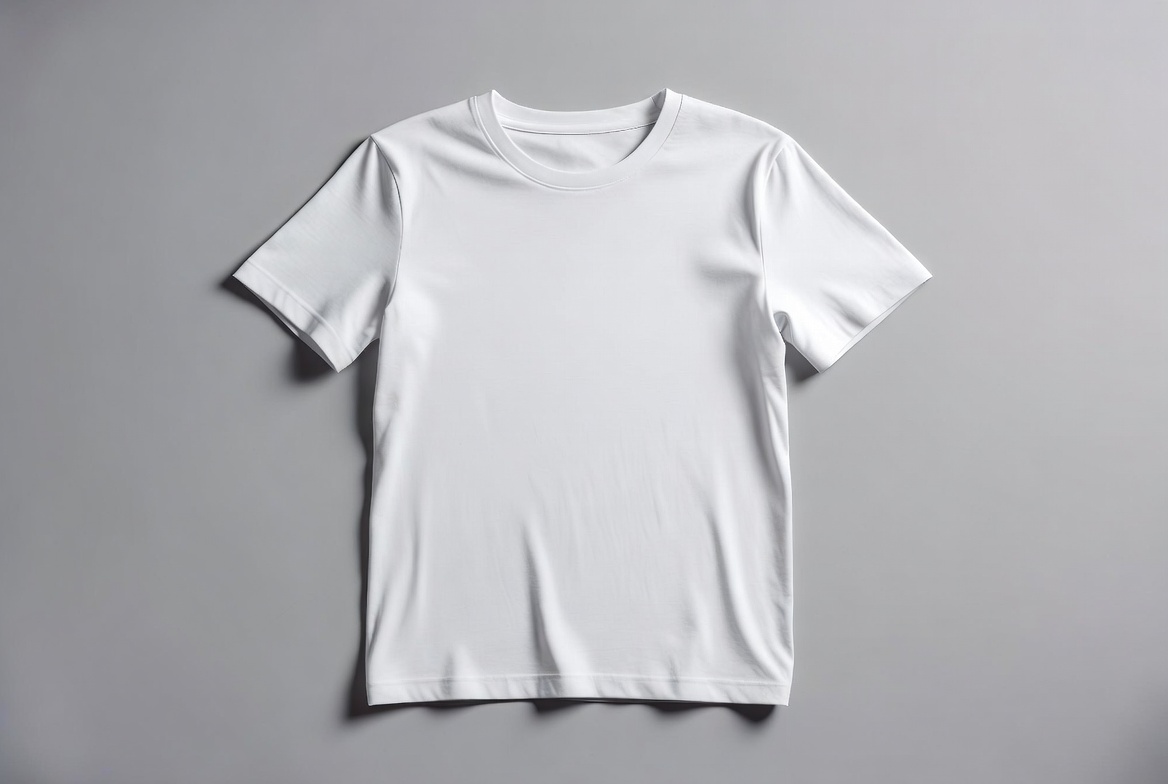 Plain white t-shirt on gray background Plain white t-shirt on gray background