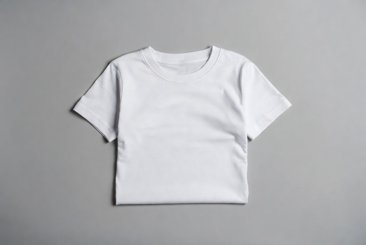 Plain white t-shirt on gray background Plain white t-shirt on gray background