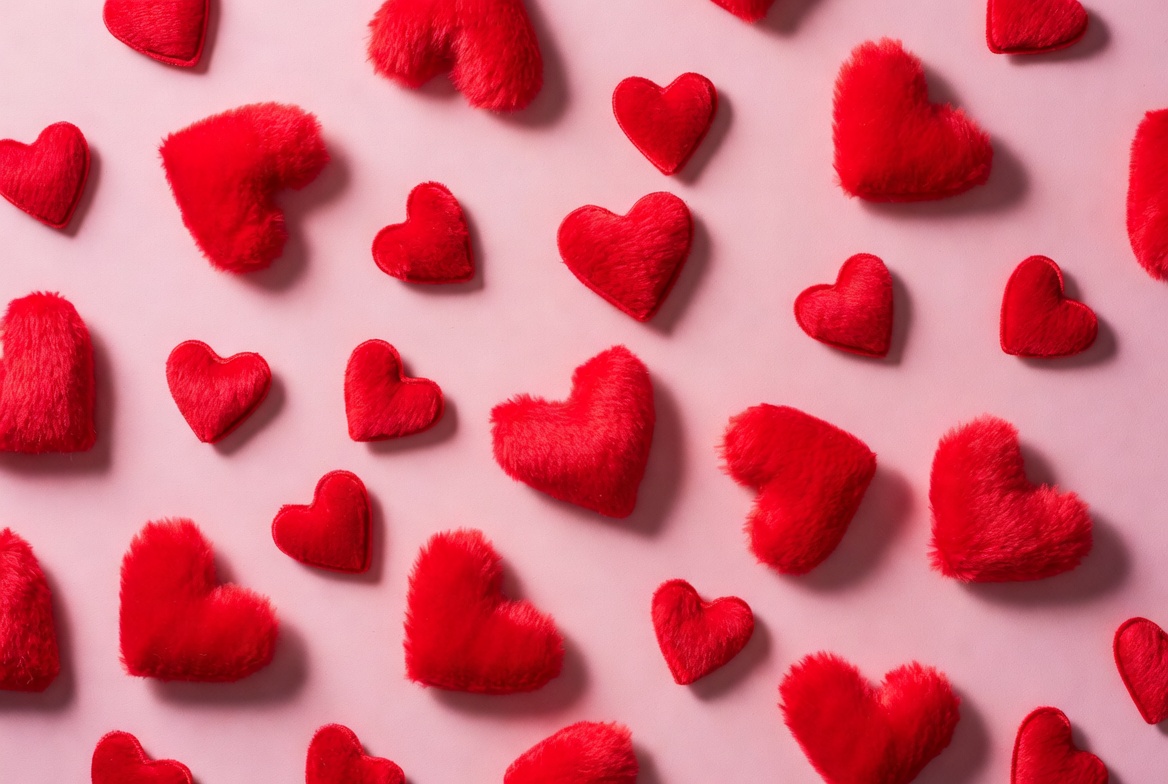 Red hearts on soft background Red hearts on soft background