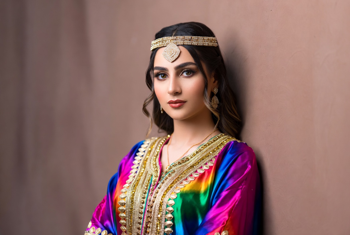 Woman in colorful traditional dress Woman in colorful traditional dress