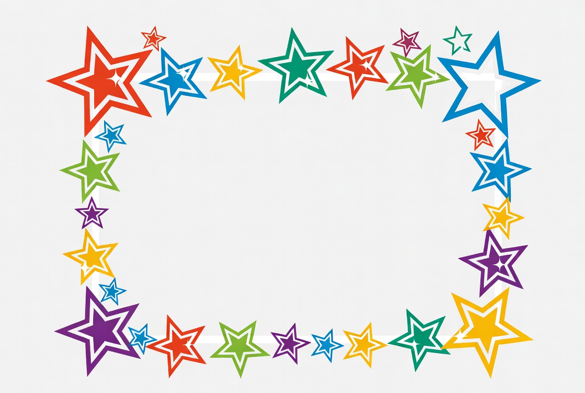 Colorful stars in a border design Colorful stars in a border design