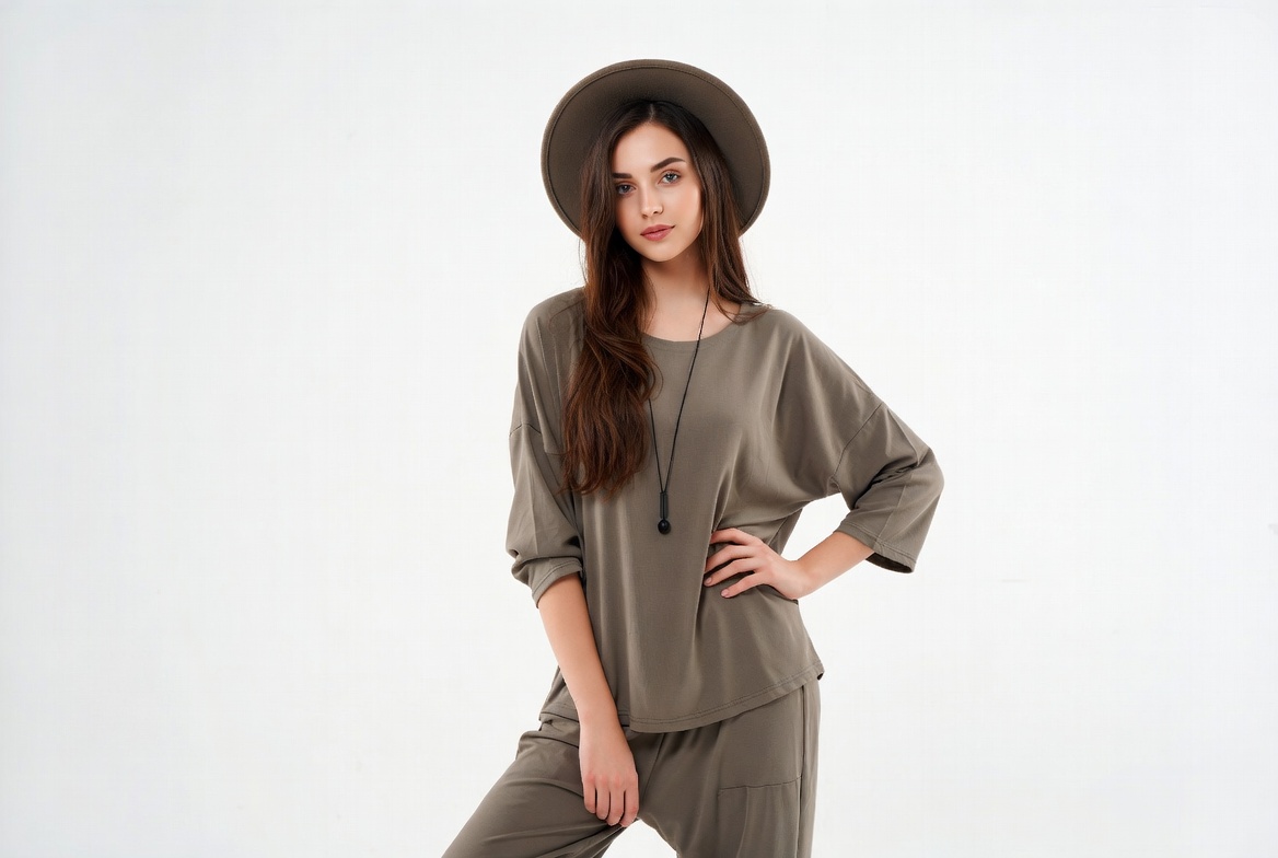 Model poses in studio setting Model poses in studio setting