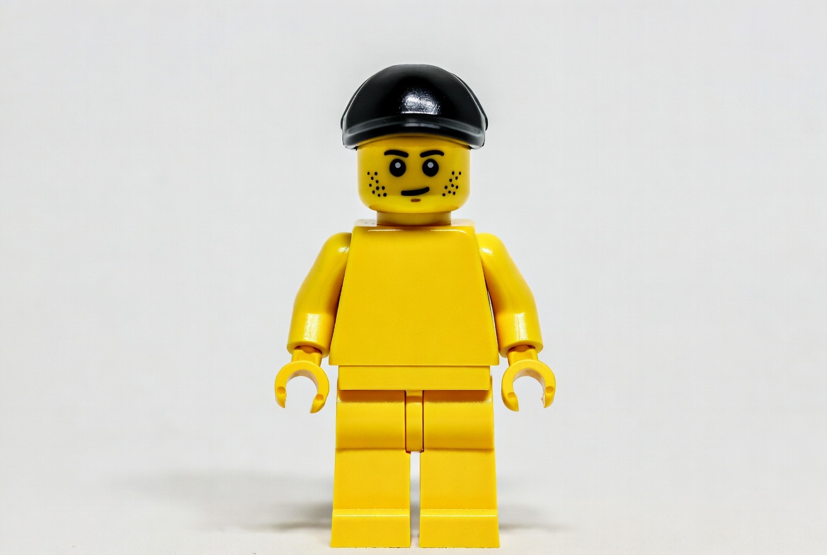 Yellow lego figure with black cap Yellow lego figure with black cap