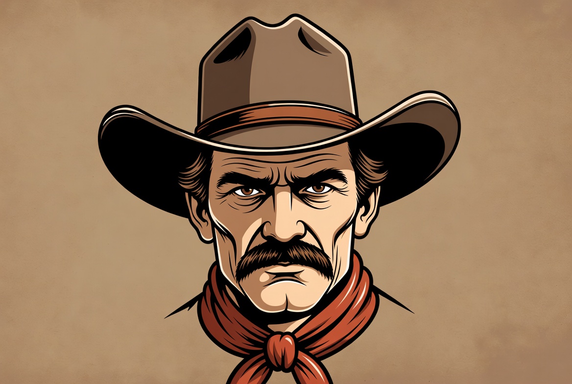 Cowboy with hat and bandana display Cowboy with hat and bandana display