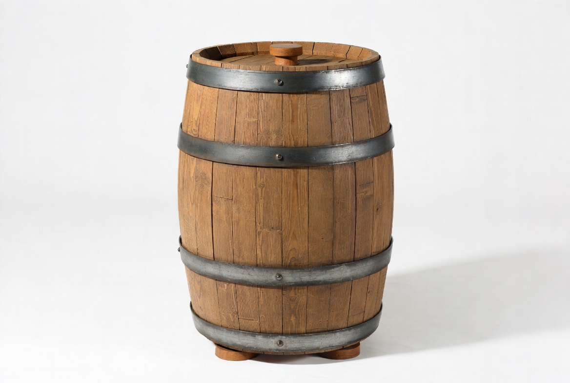 Wooden barrel on white background Wooden barrel on white background