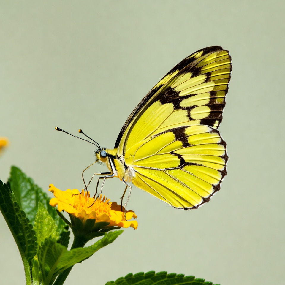 Butterfly on yellow flower Butterfly on yellow flower
