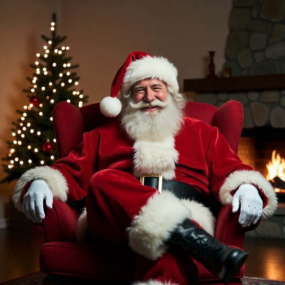Santa sitting in a cozy chair Santa sitting in a cozy chair