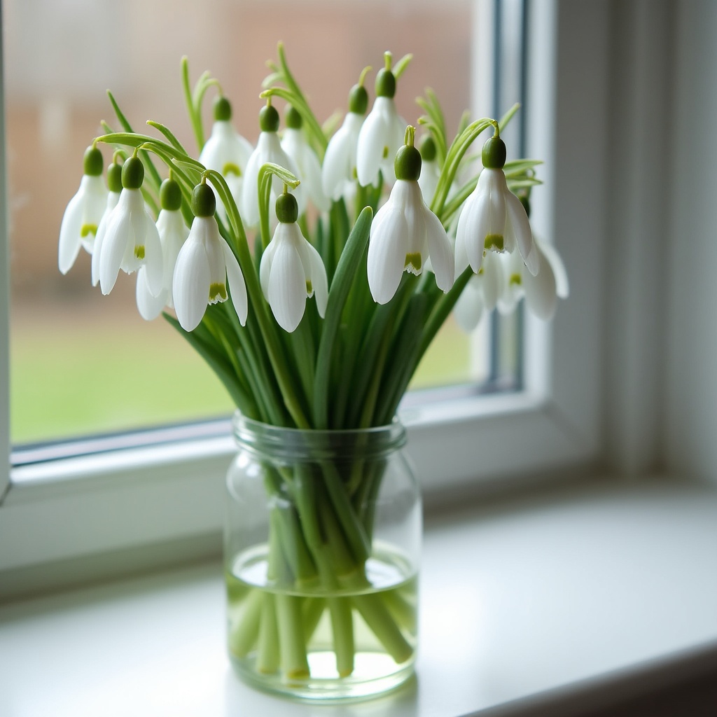 Winter flowers arranged in a glass jar Winter flowers arranged in a glass jar