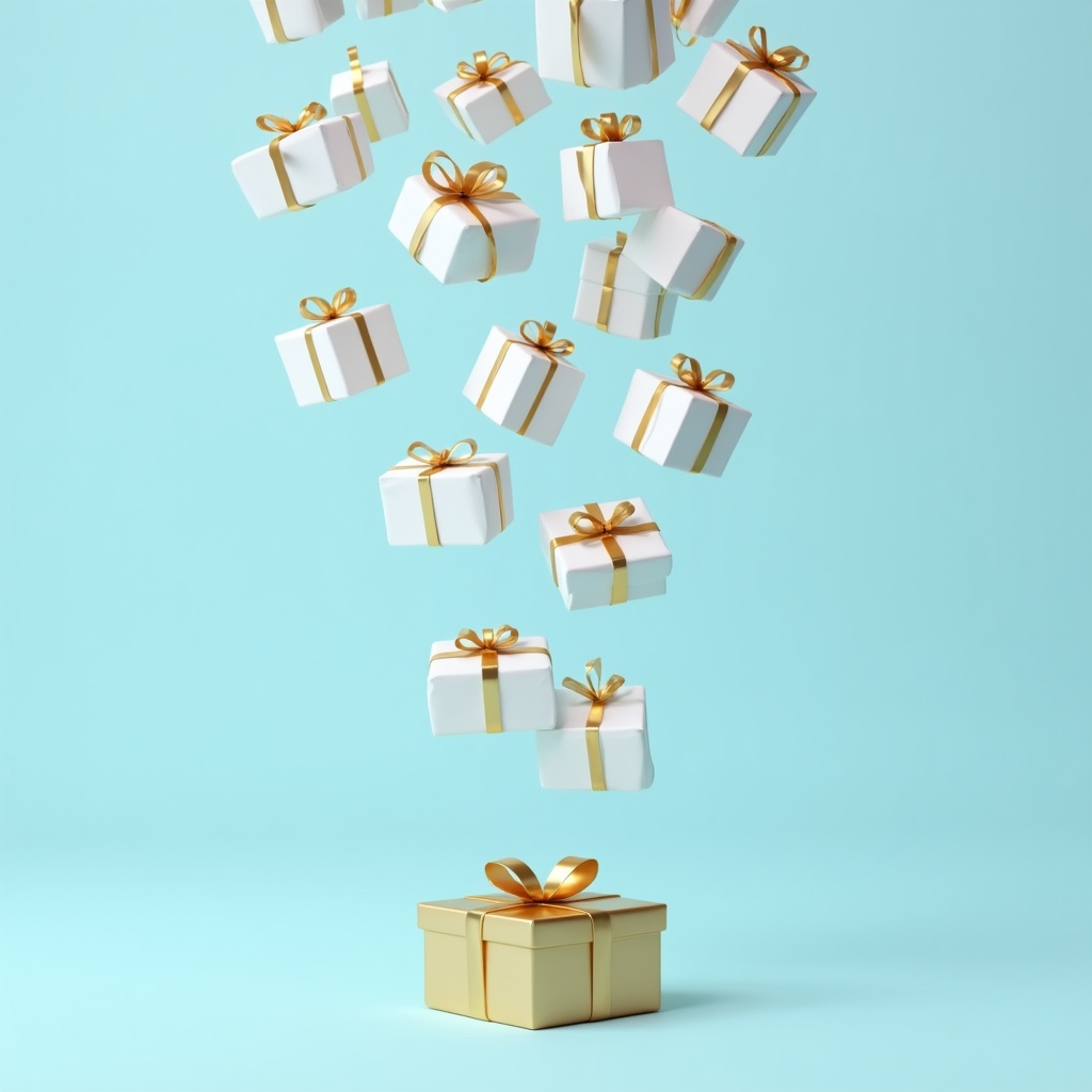 Gifts falling from above Gifts falling from above