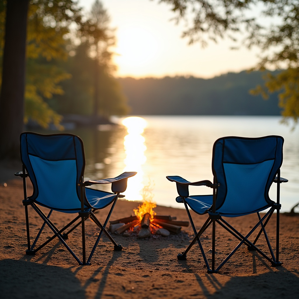 Chairs by the lakeside fire Chairs by the lakeside fire