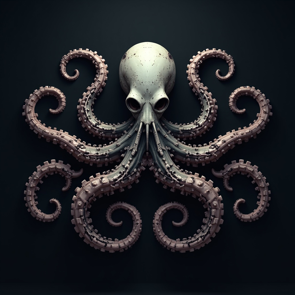 Octopus with skull design created Octopus with skull design created