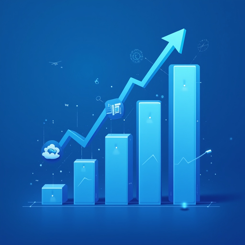 Growth chart showing data trends and analysis Growth chart showing data trends and analysis