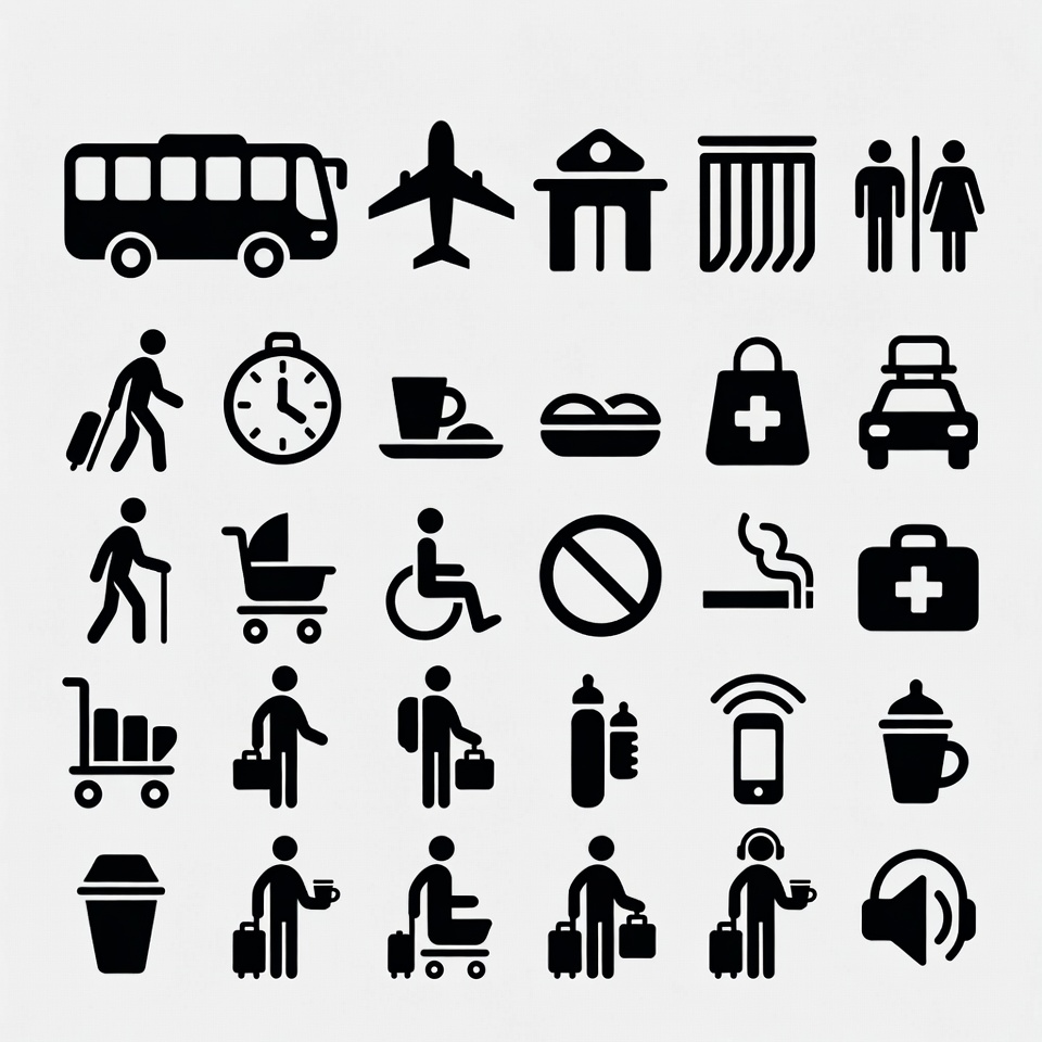 Travel symbols and icons collection for use Travel symbols and icons collection for use