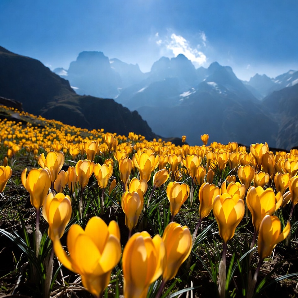 Yellow flowers bloom in the mountains Yellow flowers bloom in the mountains