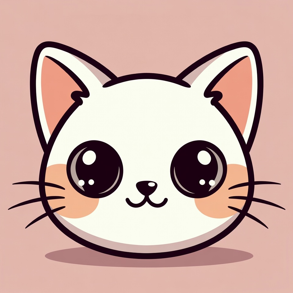 Cute cat face cartoon design Cute cat face cartoon design