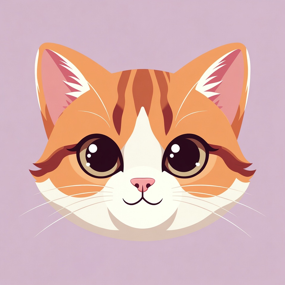 Cute orange cat face design Cute orange cat face design