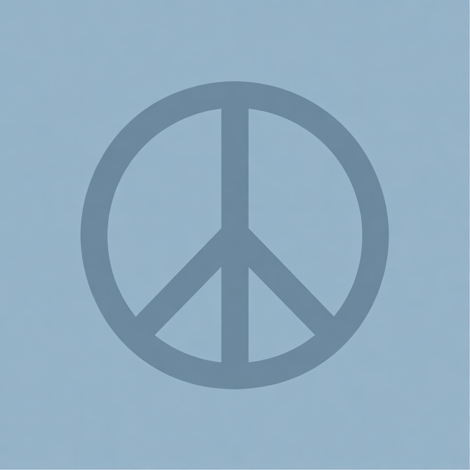 Peace symbol on a blue background Peace symbol on a blue background