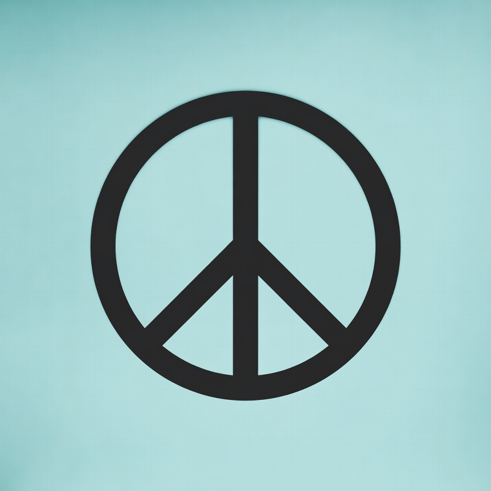 Peace symbol on blue background Peace symbol on blue background