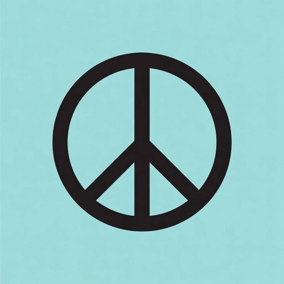 Peace sign on a blue background Peace sign on a blue background