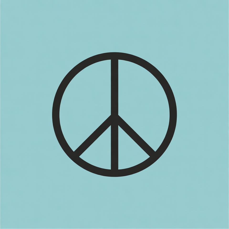 Symbol representing peace on blue background Symbol representing peace on blue background
