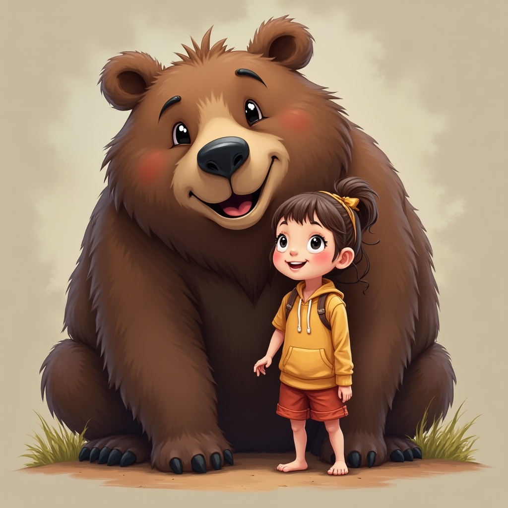 Bear and child share a moment Bear and child share a moment