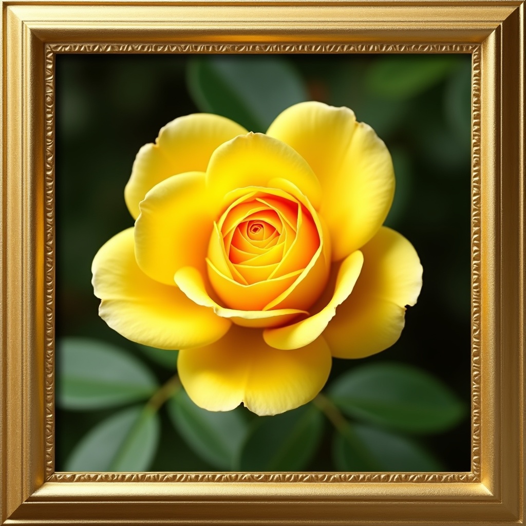 Bright yellow rose in a frame Bright yellow rose in a frame