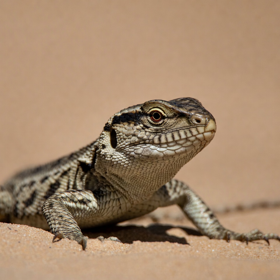 Desert reptile on sandy ground Desert reptile on sandy ground