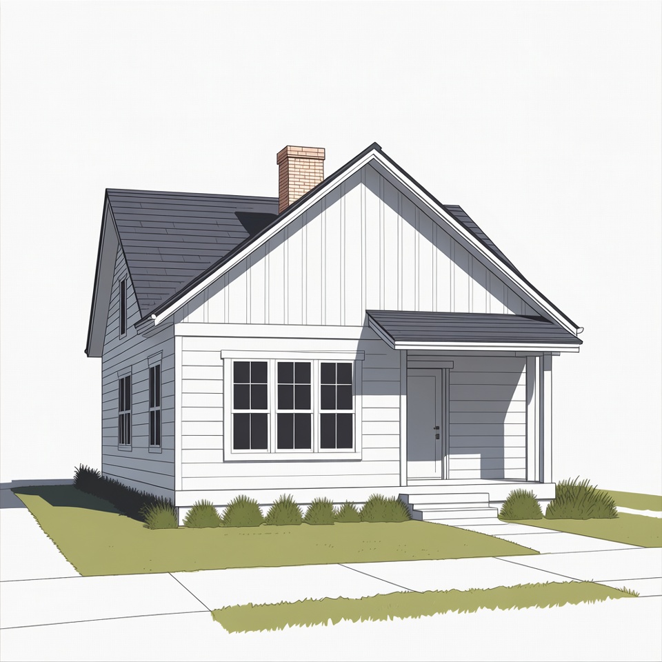 Modern house design with porch and yard Modern house design with porch and yard