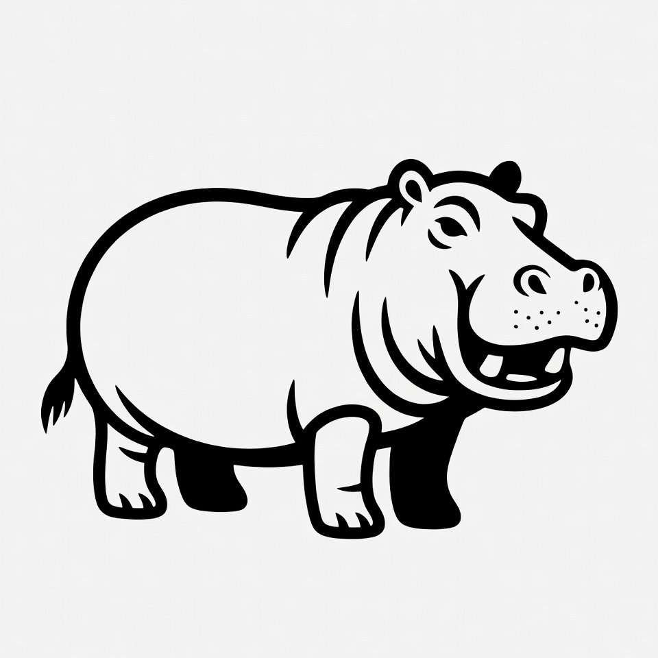 Hippopotamus standing on land Hippopotamus standing on land