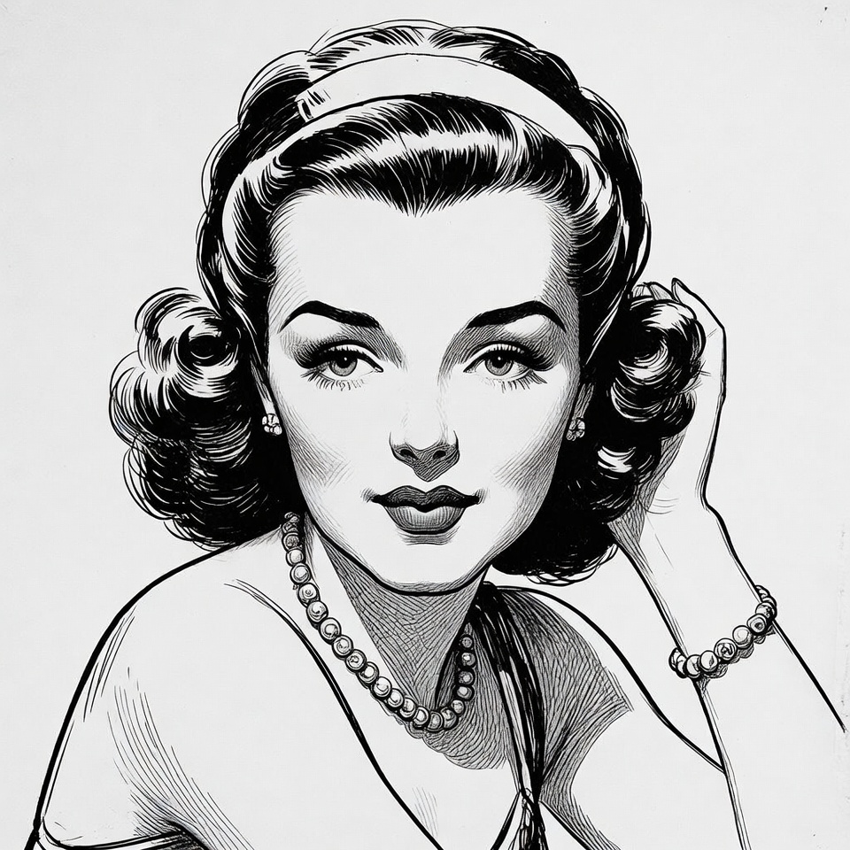 Portrait of a woman with curls Portrait of a woman with curls