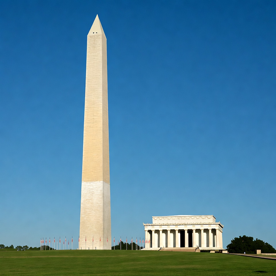 Washington monument and lincoln memorial Washington monument and lincoln memorial
