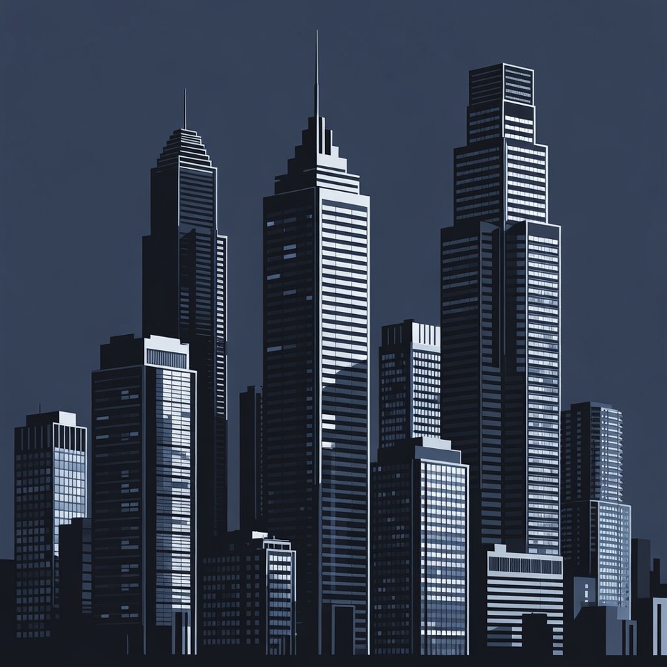 City skyline at night City skyline at night