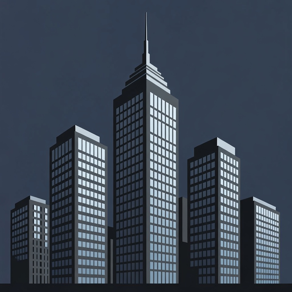 City skyline at night with buildings City skyline at night with buildings