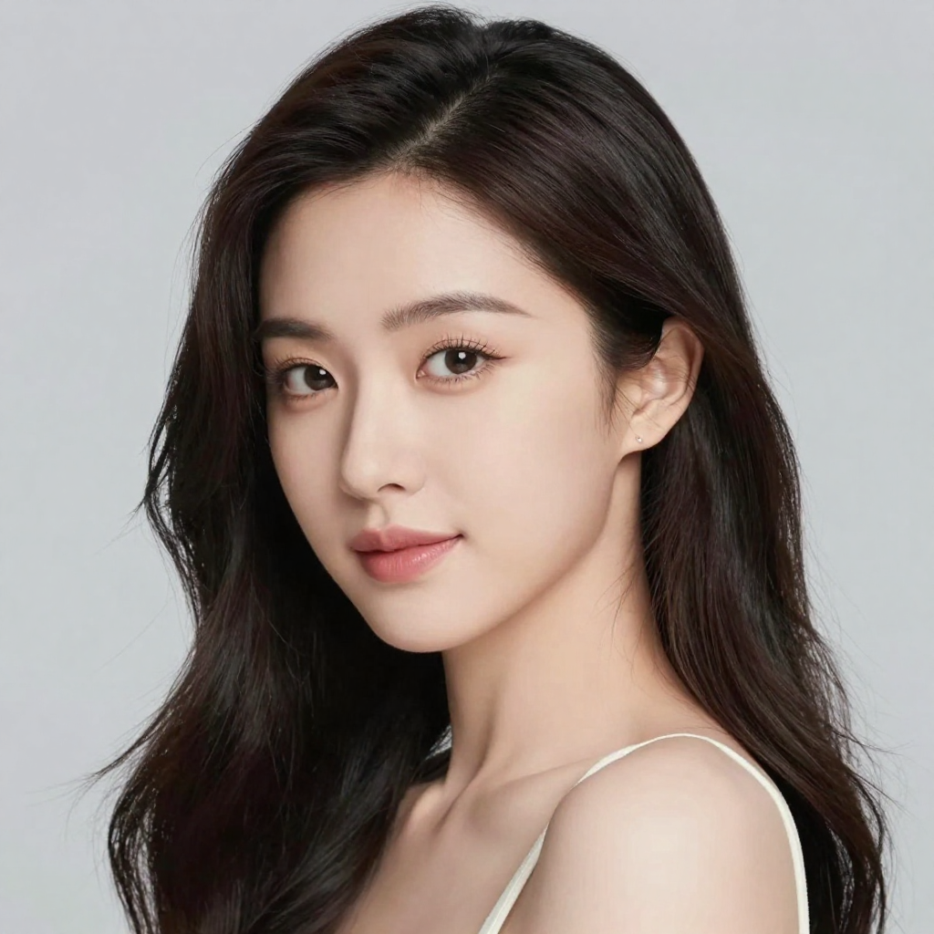 Young woman with long hair posing Young woman with long hair posing