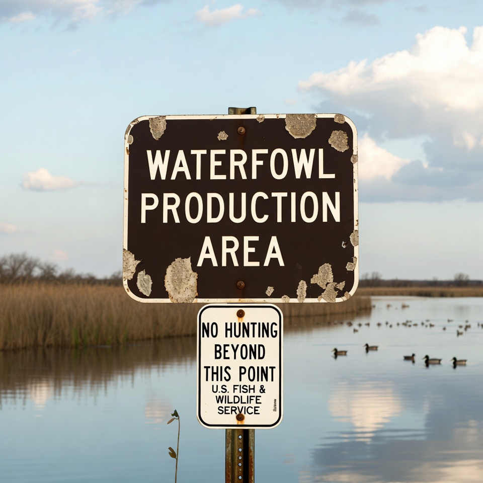 Waterfowl production area sign Waterfowl production area sign