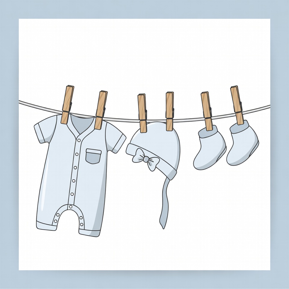 Baby clothes drying on a line Baby clothes drying on a line