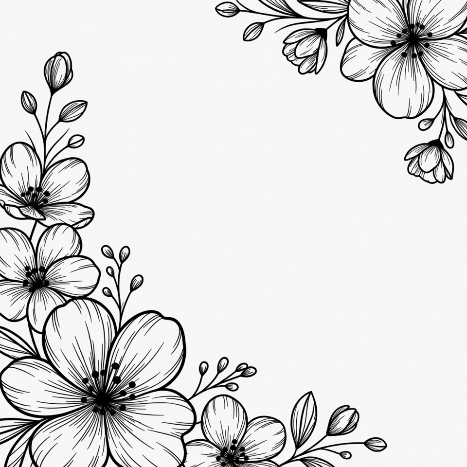 Floral design in black and white Floral design in black and white