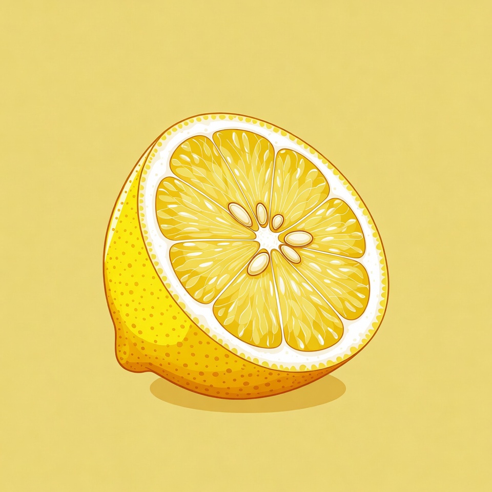 Cut lemon on yellow background Cut lemon on yellow background