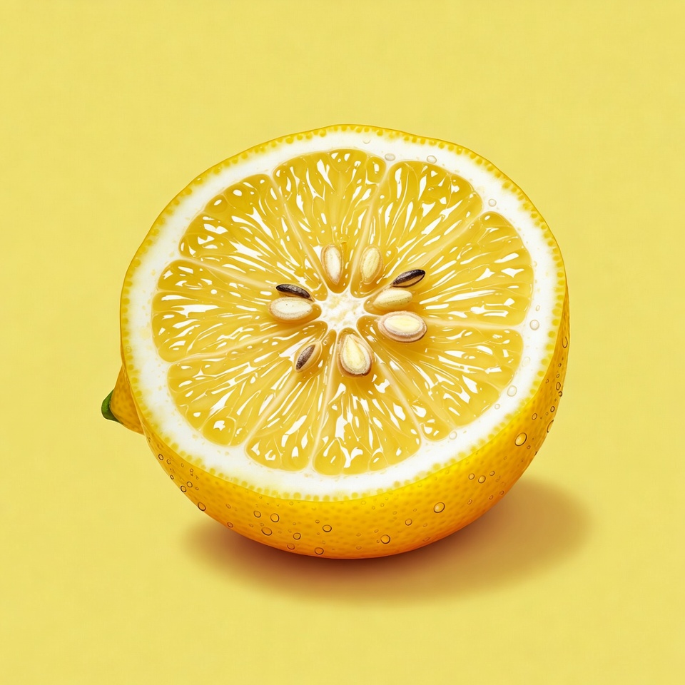 Fresh lemon on yellow background Fresh lemon on yellow background