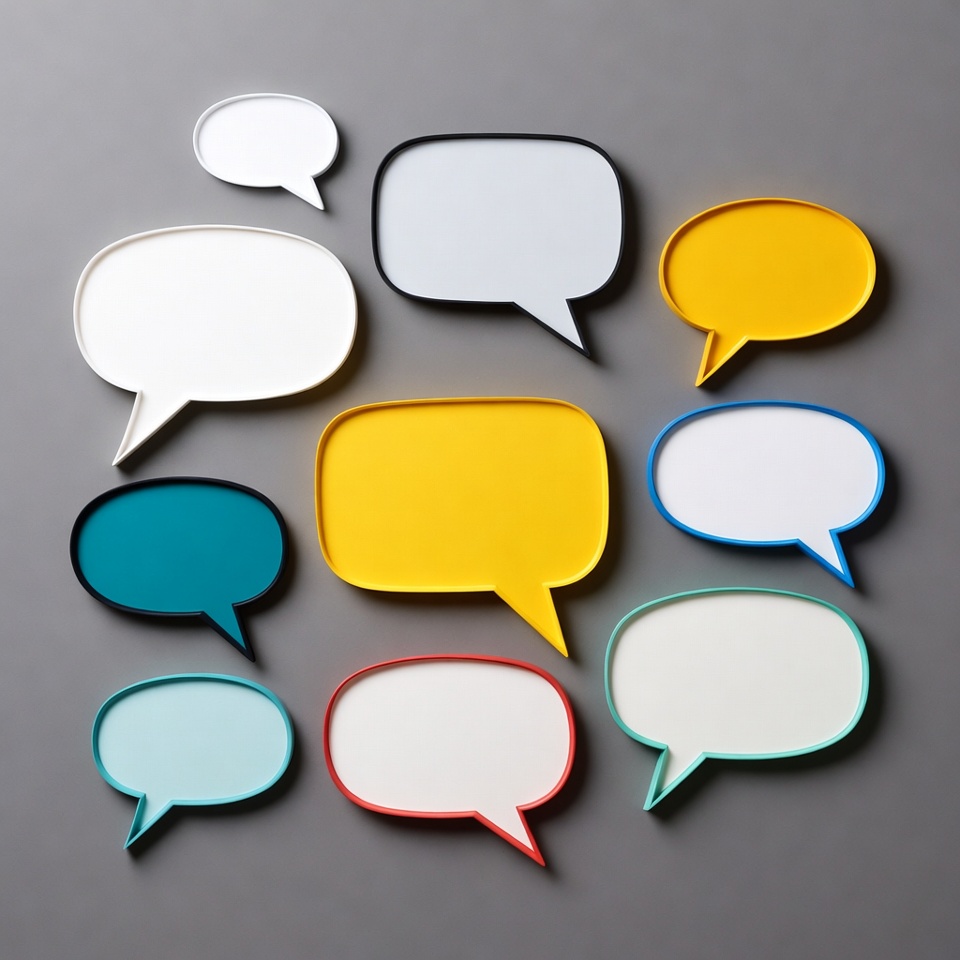 Colorful speech bubbles on gray background Colorful speech bubbles on gray background