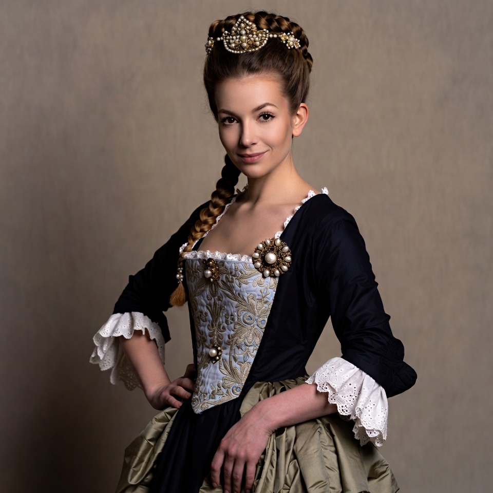 Woman in historical dress posing Woman in historical dress posing